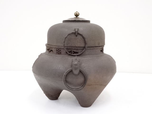 茶道具 大西浄寿造 鉄製 七宝象眼火箸 共箱 V 7856 道具